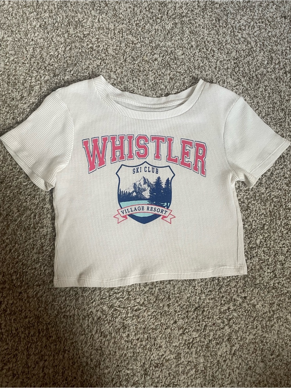 Whistler Logo Ribbed Crop Top - White